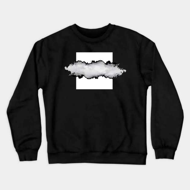 White Gray and Black Graphic Cloud Effect Crewneck Sweatshirt by fivemmPaper